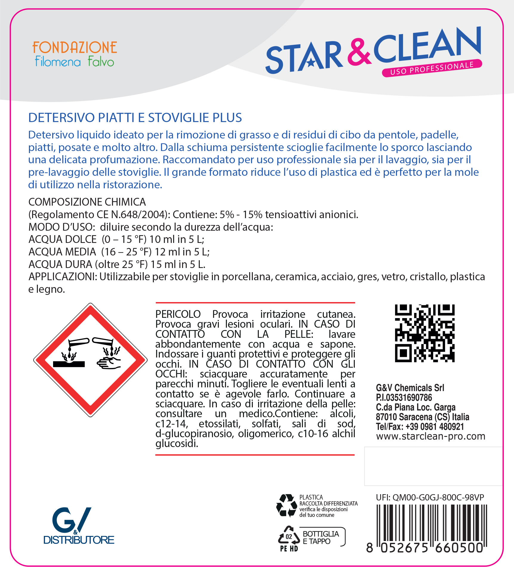 Detersivi concentrati - star clean 120 - detersivo piatti e stoviglie plus